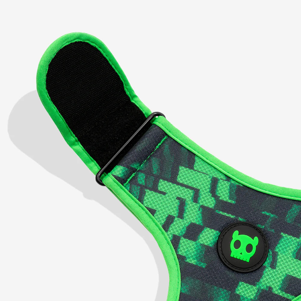 Pechera para perros Airmesh Harness Error #410 de ZEEDOG, verde, negro, ajustable, suave