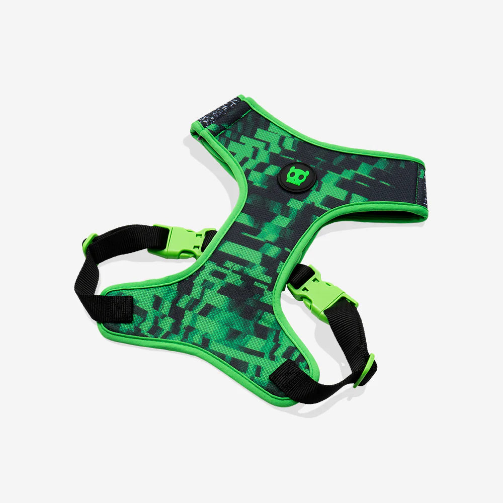 Pechera para perros Airmesh Harness Error #410 de ZEEDOG, verde, negro, ajustable, suave
