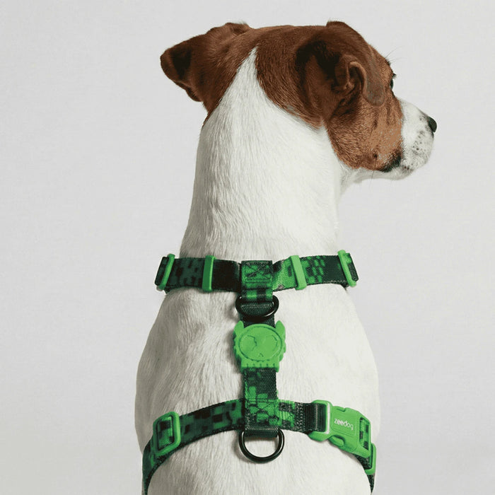 Arnés en H para perros Error #410 de ZEEDOG, verde, negro, ajustable, suave