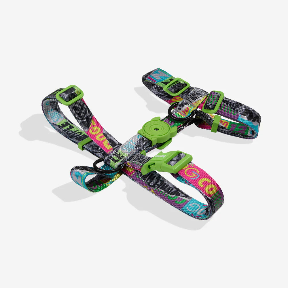 H-Harness Manifesto - Arnés en H para perros de ZEEDOG, blanco, ajustable, poliéster