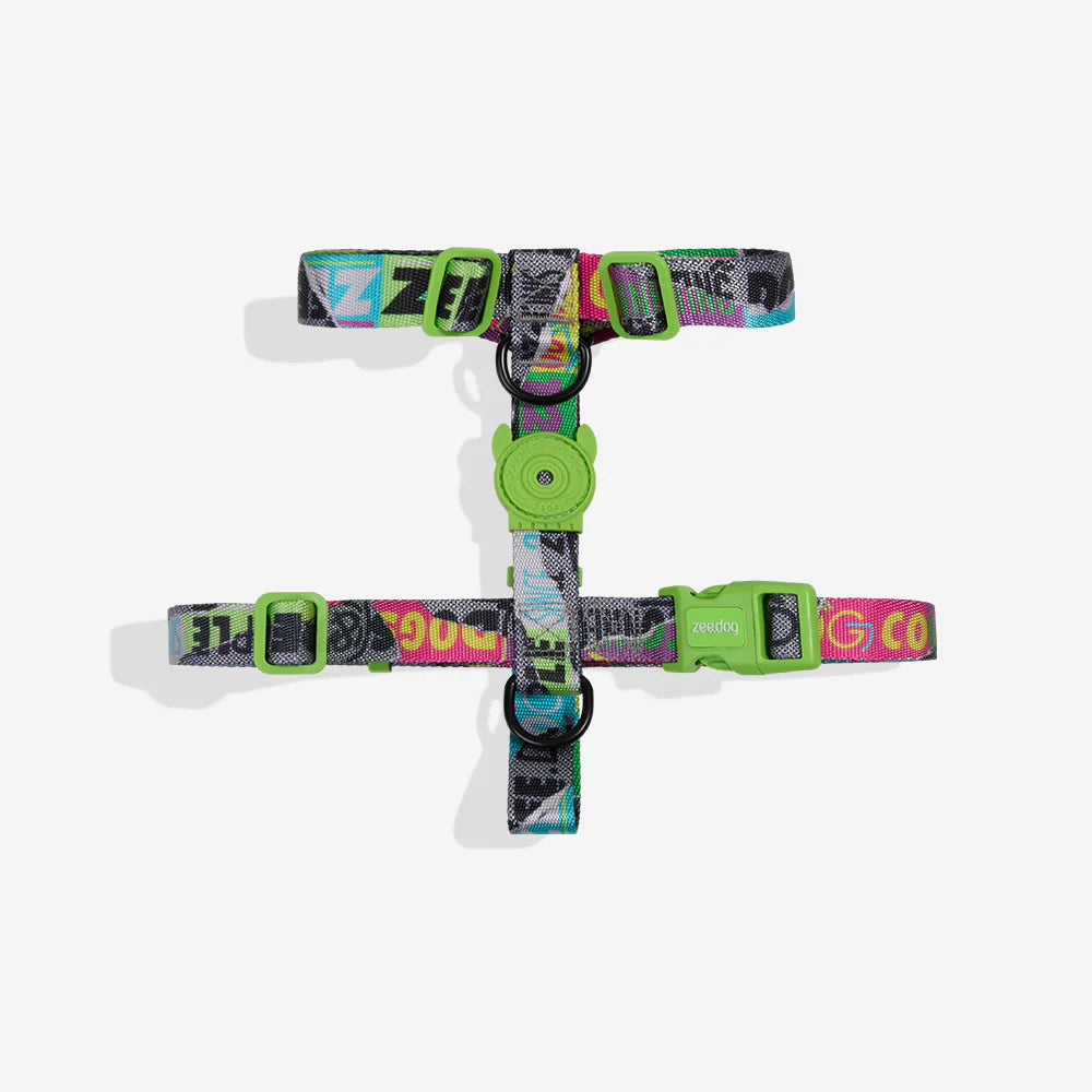 H-Harness Manifesto - Arnés en H para perros de ZEEDOG, blanco, ajustable, poliéster