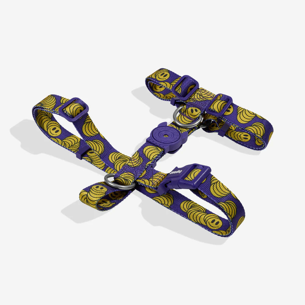 H-Harness Zmiley - Arnés en H para perros de ZEEDOG, morado, ajustable, poliéster
