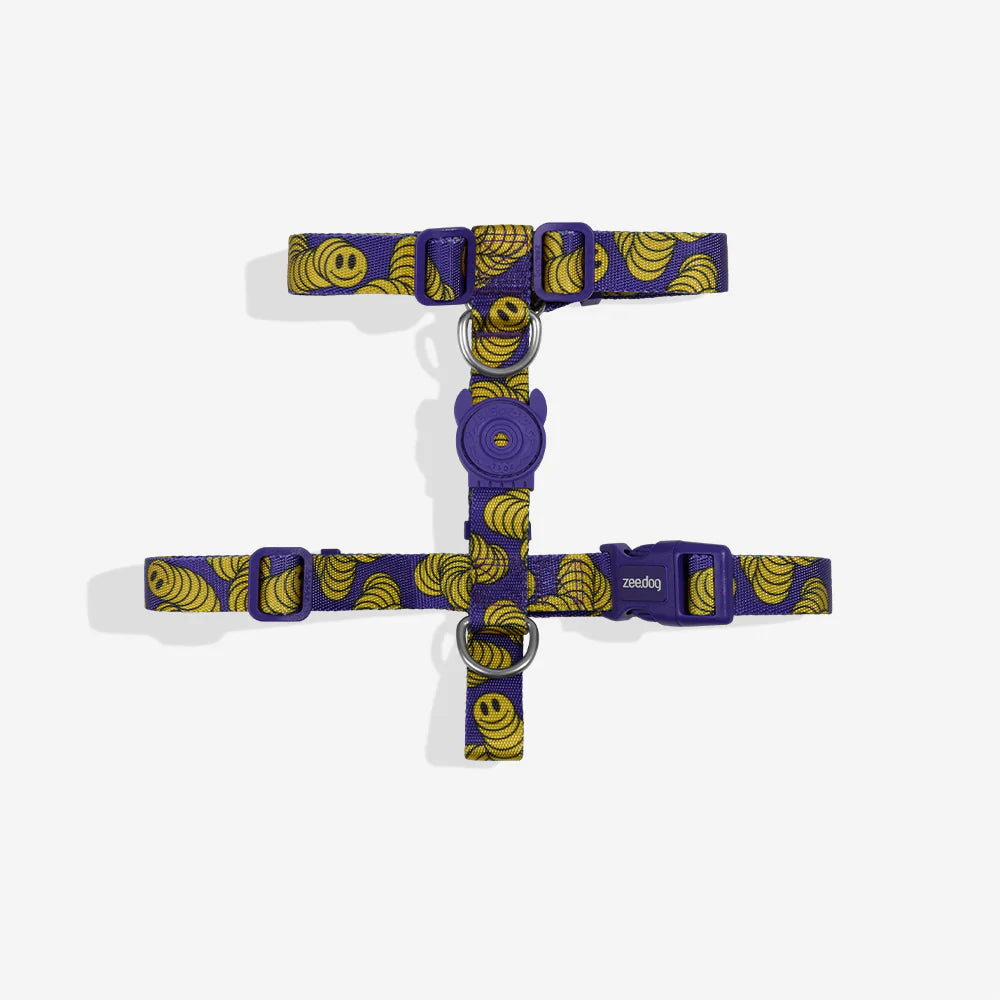 H-Harness Zmiley - Arnés en H para perros de ZEEDOG, morado, ajustable, poliéster