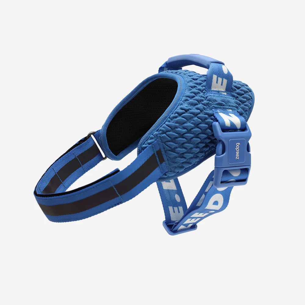 Arnés para perros Flyharness Lebron de ZEEDOG, arcoíris, azul, reflectante, acolchado