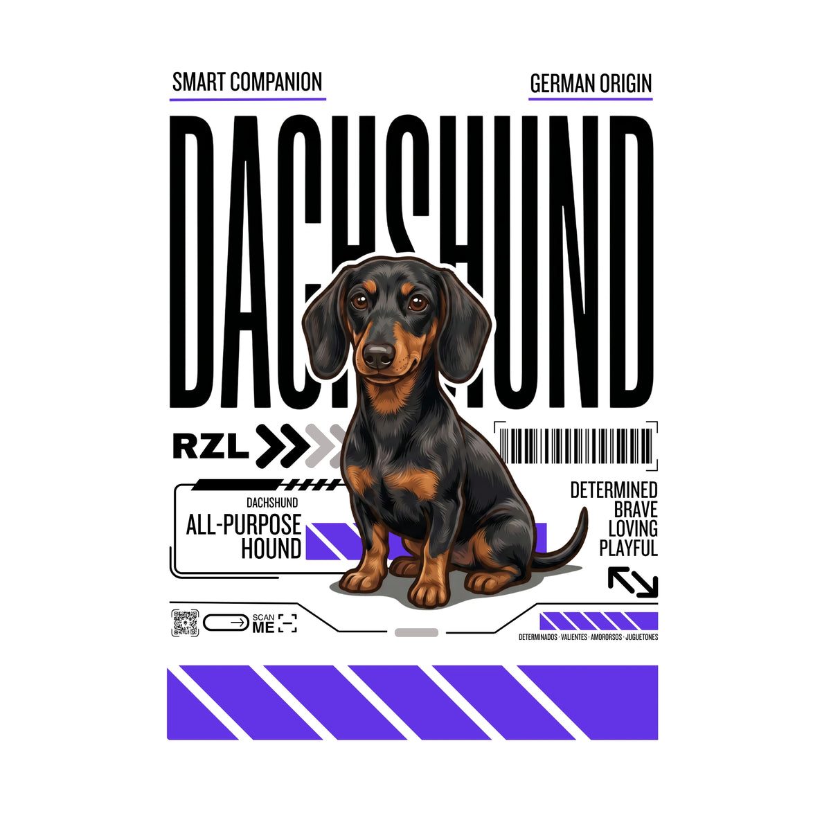 Camiseta Estampada Dachshund / Perro Salchicha - Oversize de RazasLovers, suave, bordado