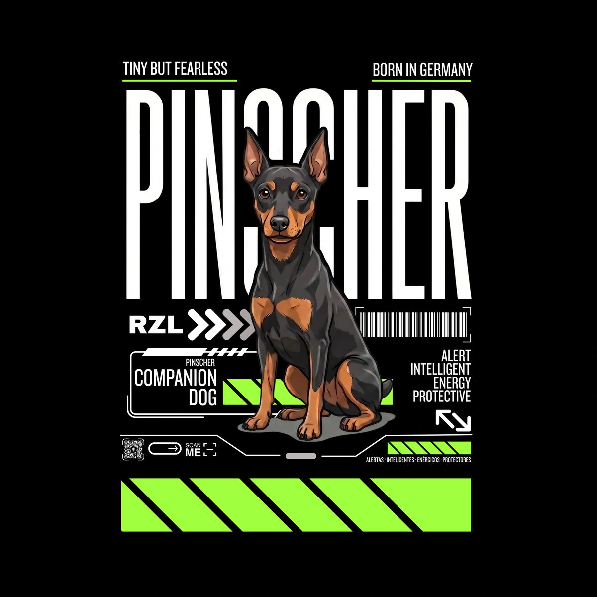 Camiseta Estampada Pinscher - Regular de RazasLovers, transpirable, suave