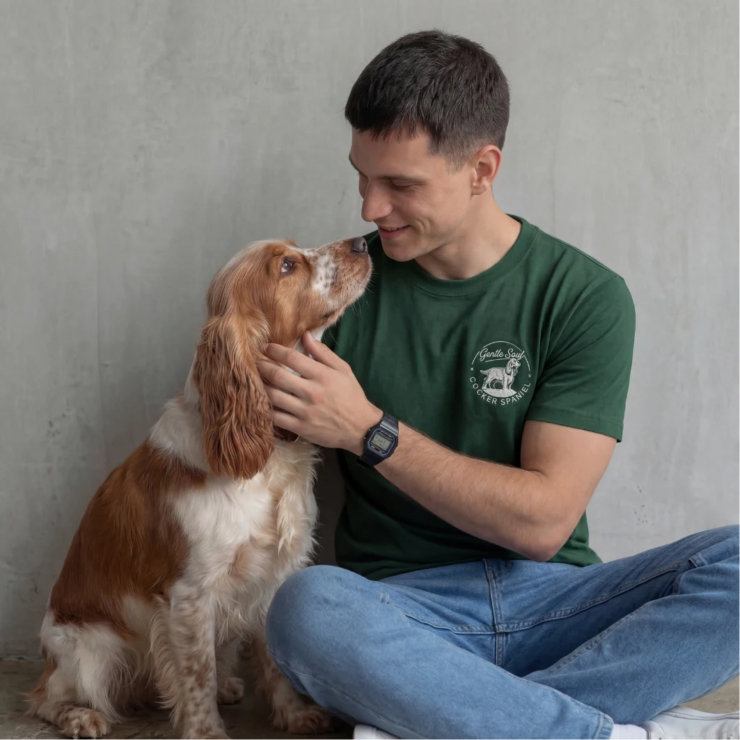 Camiseta Bordado Cocker Spaniel - Regular Fit de RazasLovers, Negra, transpirable, suave