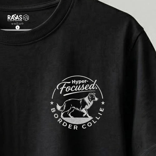 Camiseta Bordado Border Collie - Regular Fit de RazasLovers, transpirable, suave