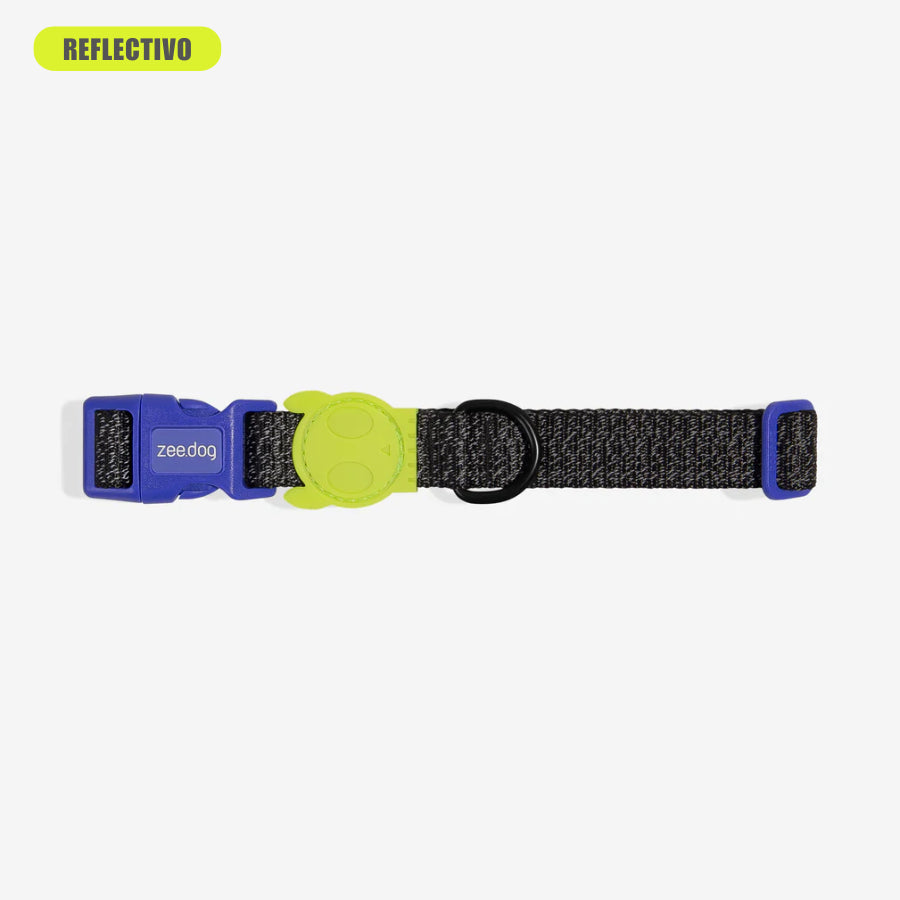 Collar NOX reflectivo para perros de ZEEDOG, verde, negro, morado, reflectante, cierre de seguridad
