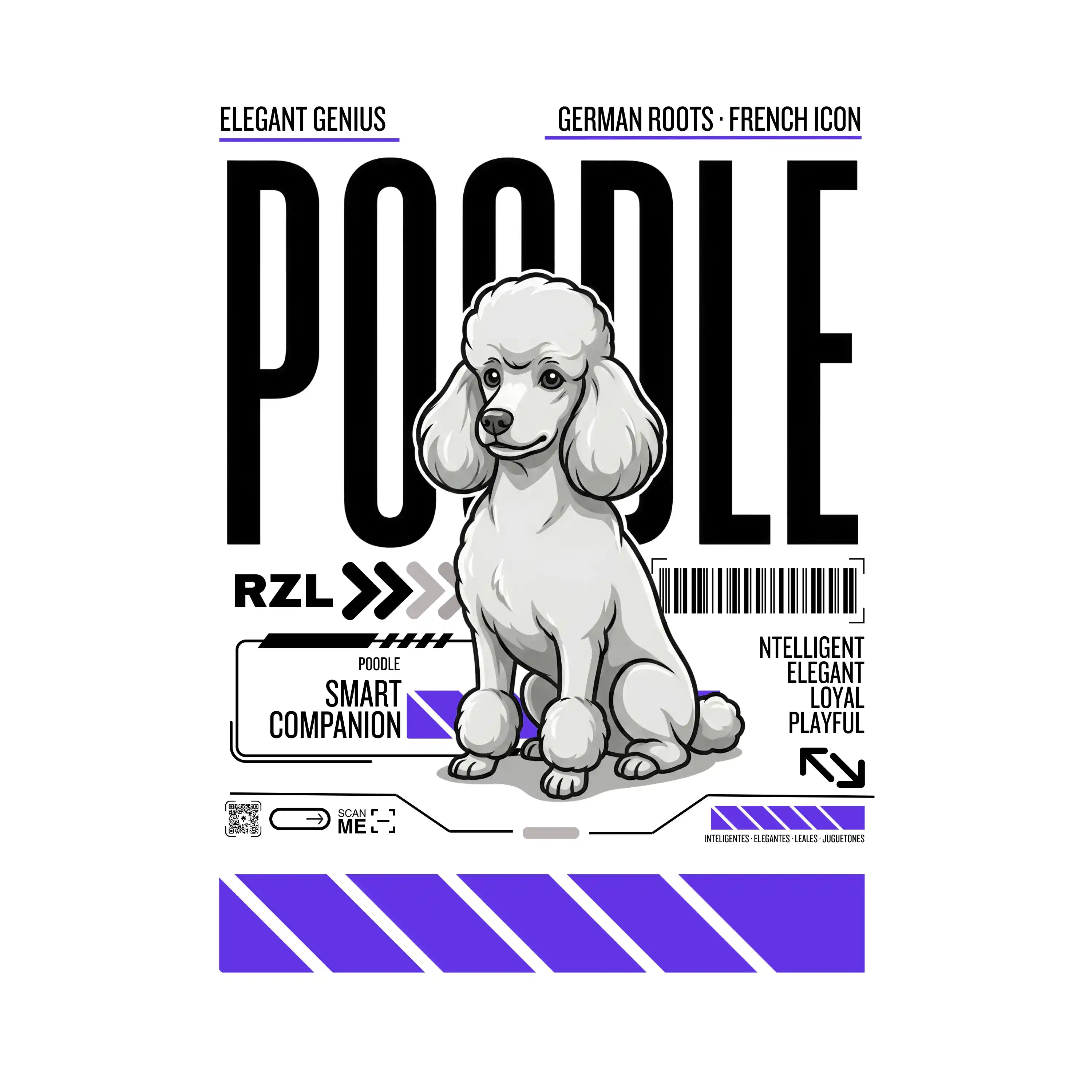 Camiseta Estampada Poodle - Oversize de RazasLovers, transpirable, suave