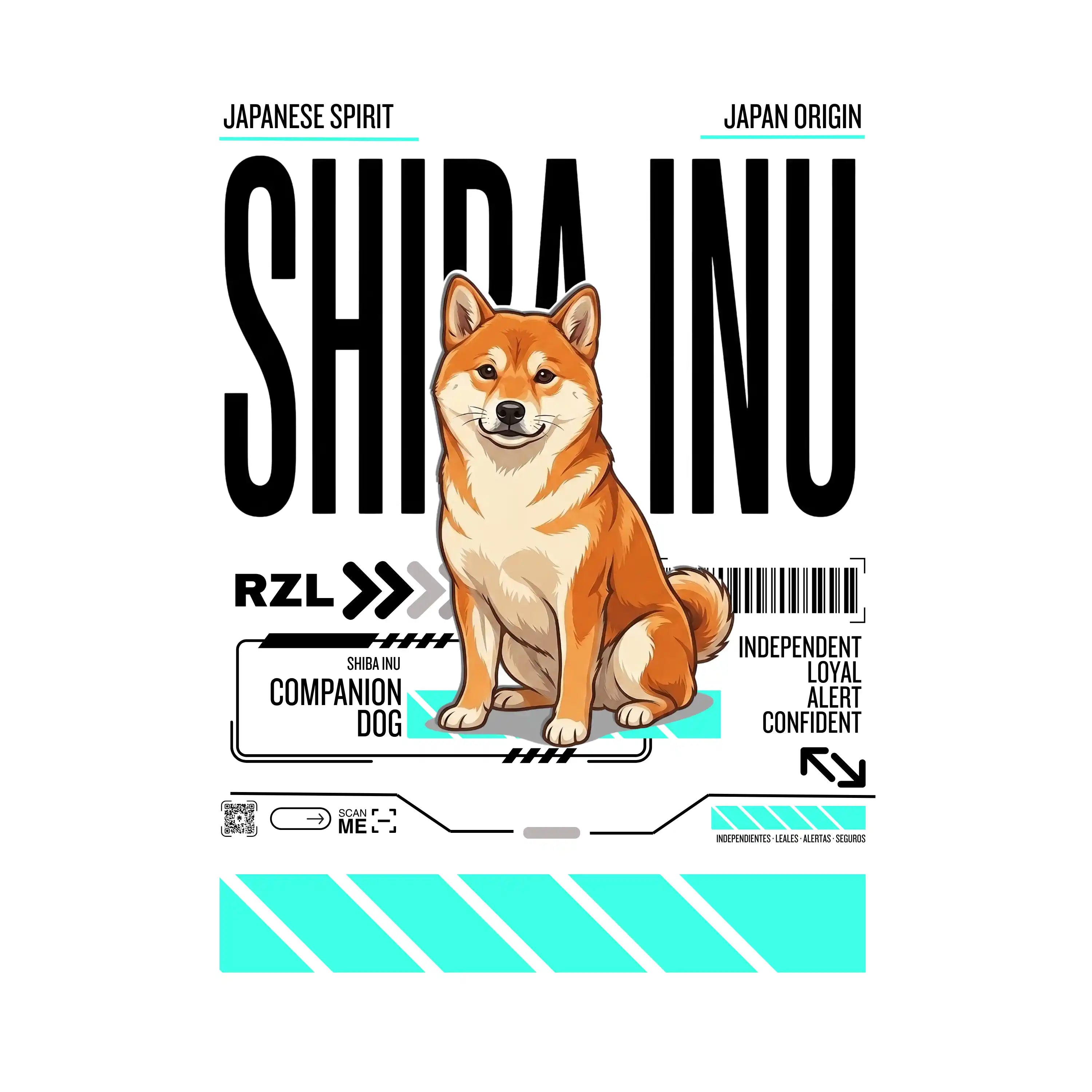 Camiseta Estampada Shiba Inu - Oversize de RazasLovers, transpirable, suave