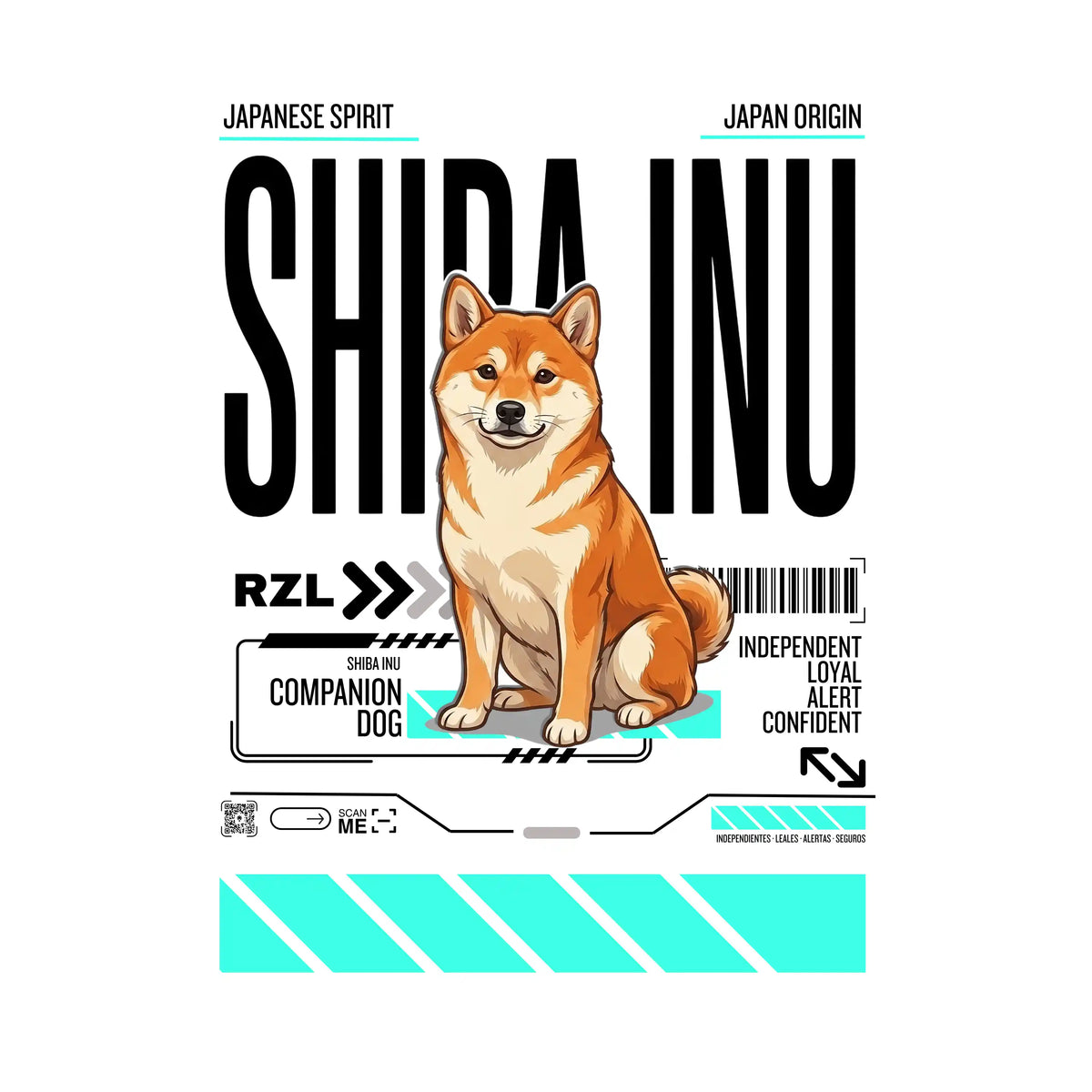 Camiseta Estampada Shiba Inu - Regular de RazasLovers, transpirable, suave