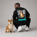 Camiseta Estampada Shiba Inu - Oversize de RazasLovers, Negra, transpirable, suave