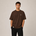 Camiseta básica marrón premium bordado - Oversize de RazasLovers, Marrón, Blanco, marrón, transpirable