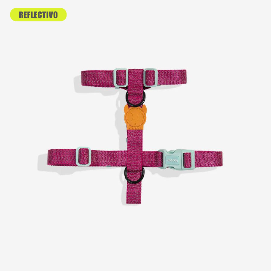 H-Harness NOX SIDUS - Arnés en H reflectivo para perros de ZEEDOG, naranja, azul, rosa, poliéster