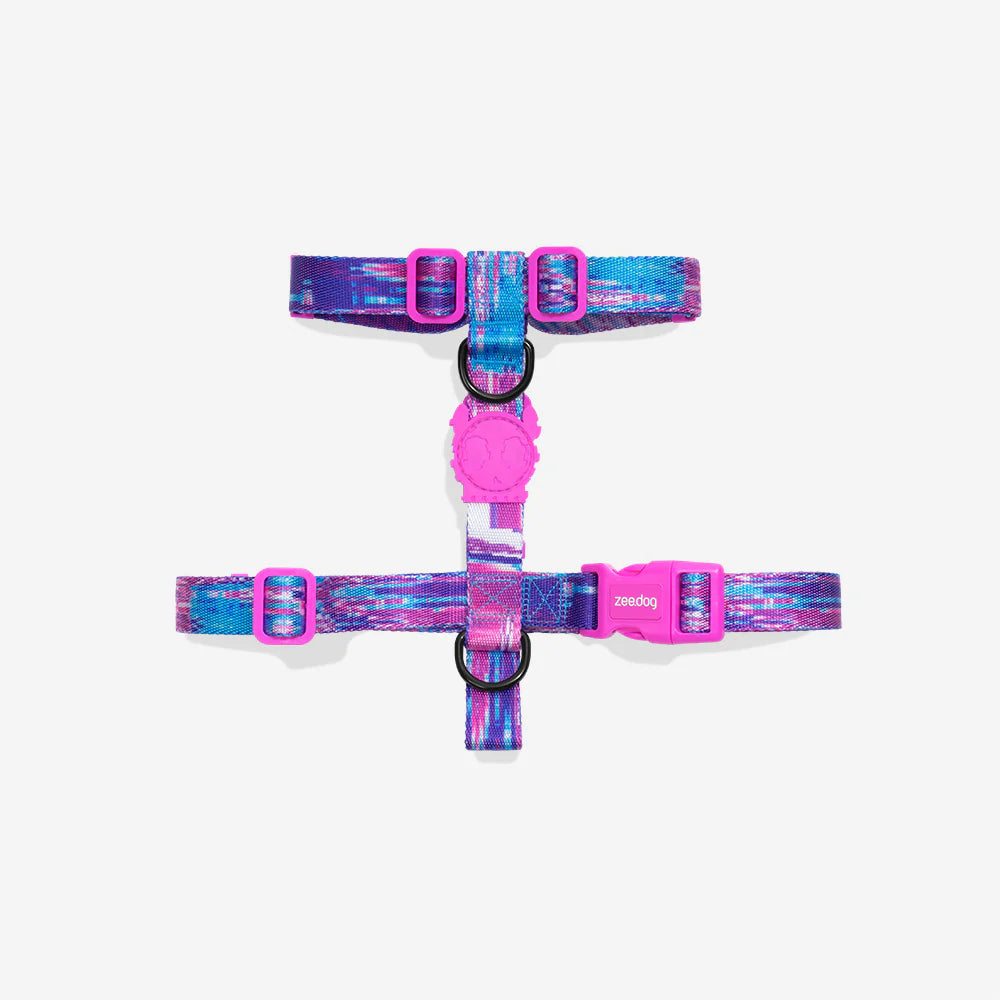 Arnés en H para perros Error #502 de ZEEDOG, azul, rosa, morado, ajustable, estampado
