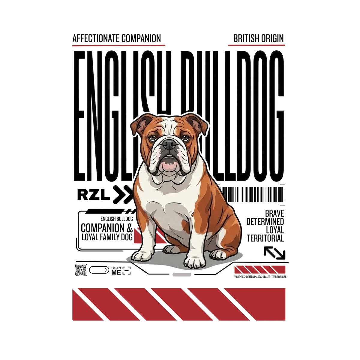 Camiseta Estampada Bulldog Inglés - Regular de RazasLovers, rosa, suave
