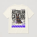 Camiseta Estampada Australian Cattle Dog - Regular de RazasLovers, Blanco hueso, transpirable, suave