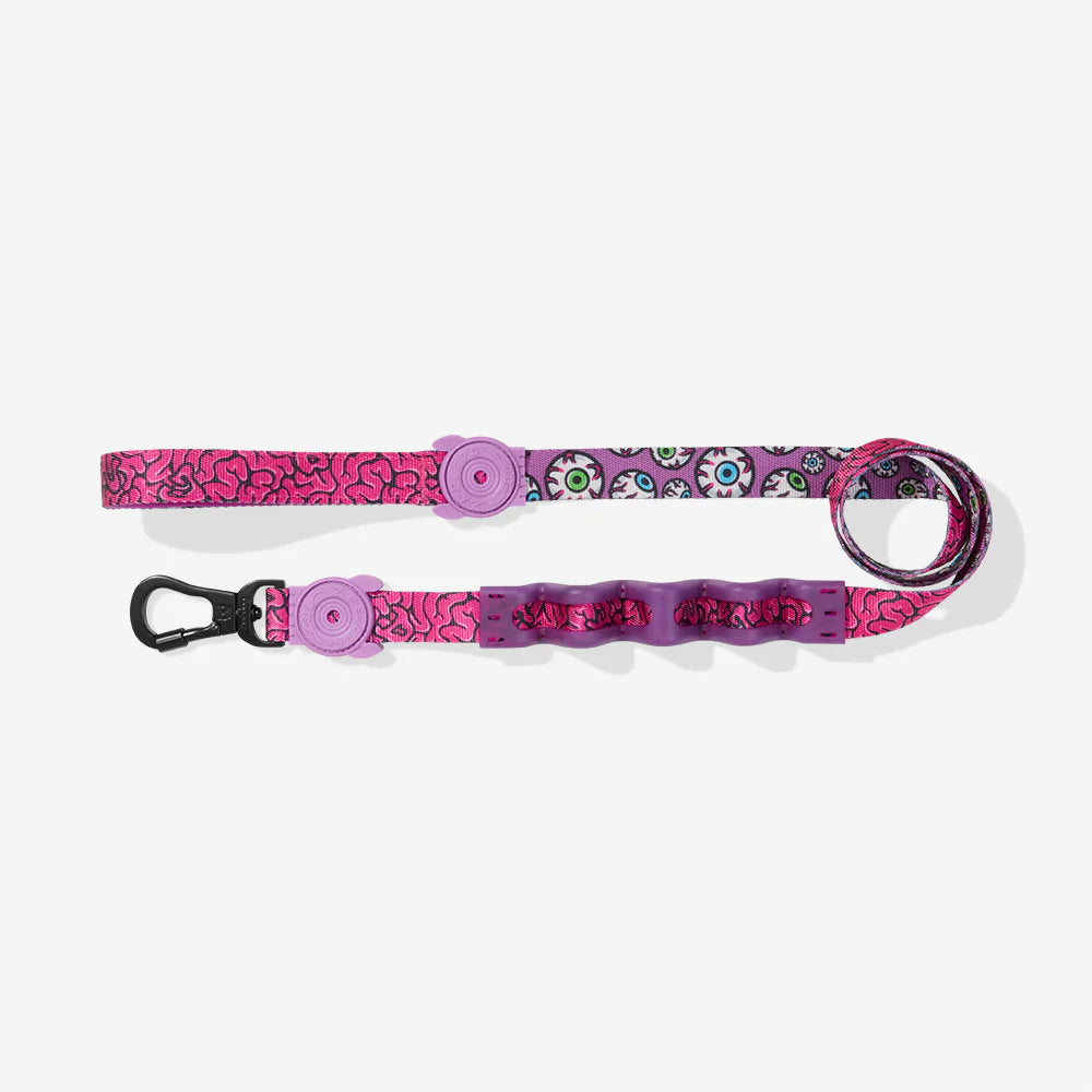Correa Antitirones Ruffleash BRAIN para perros de ZEEDOG, rosa, morado, acolchado, antitirones