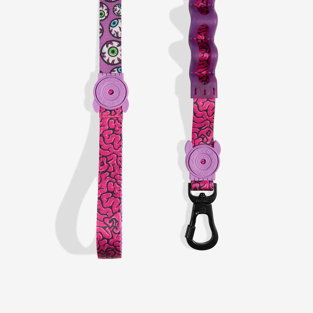 Correa Antitirones Ruffleash BRAIN para perros de ZEEDOG, rosa, morado, acolchado, antitirones