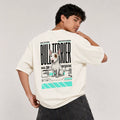 Camiseta Estampada Bull Terrier- Oversize de RazasLovers, Blanco hueso, transpirable, suave