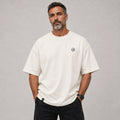 Camiseta básica Blanco hueso premium bordado - Oversize de RazasLovers, Blanco Hueso, Negro, blanco