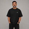 Camiseta básica negra premium bordado - Oversize de RazasLovers, Negra, Blanco, transpirable, suave