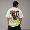 Camiseta Estampada Pinscher - Oversize de RazasLovers, Blanco hueso, suave, bordado
