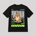 Camiseta Estampada Pomeranian - Regular de RazasLovers, Negra, transpirable, suave