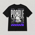 Camiseta Estampada Poodle - Regular de RazasLovers, Negra, transpirable, suave