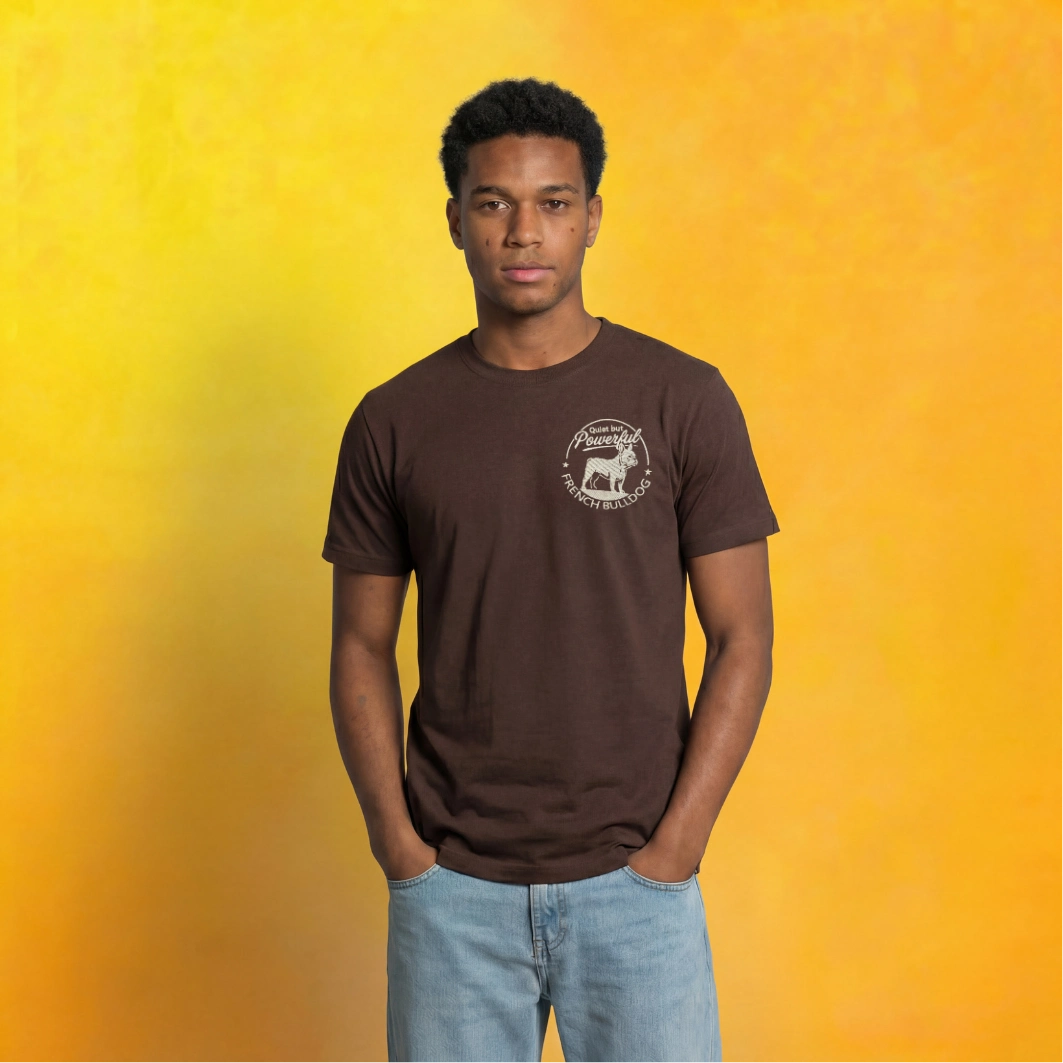 Camiseta Bordado Bulldog Francés - Regular Fit de RazasLovers, transpirable, suave