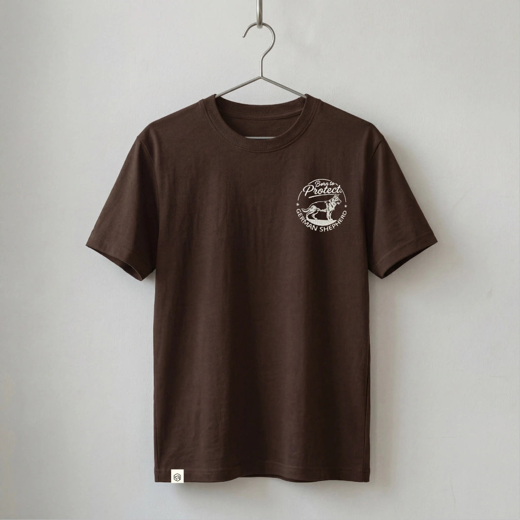 Camiseta Bordado Pastor Alemán - Regular Fit de RazasLovers, Marrón, transpirable, suave