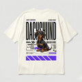 Camiseta Estampada Dachshund / Perro Salchicha - Oversize de RazasLovers, Blanco hueso, suave, bordado