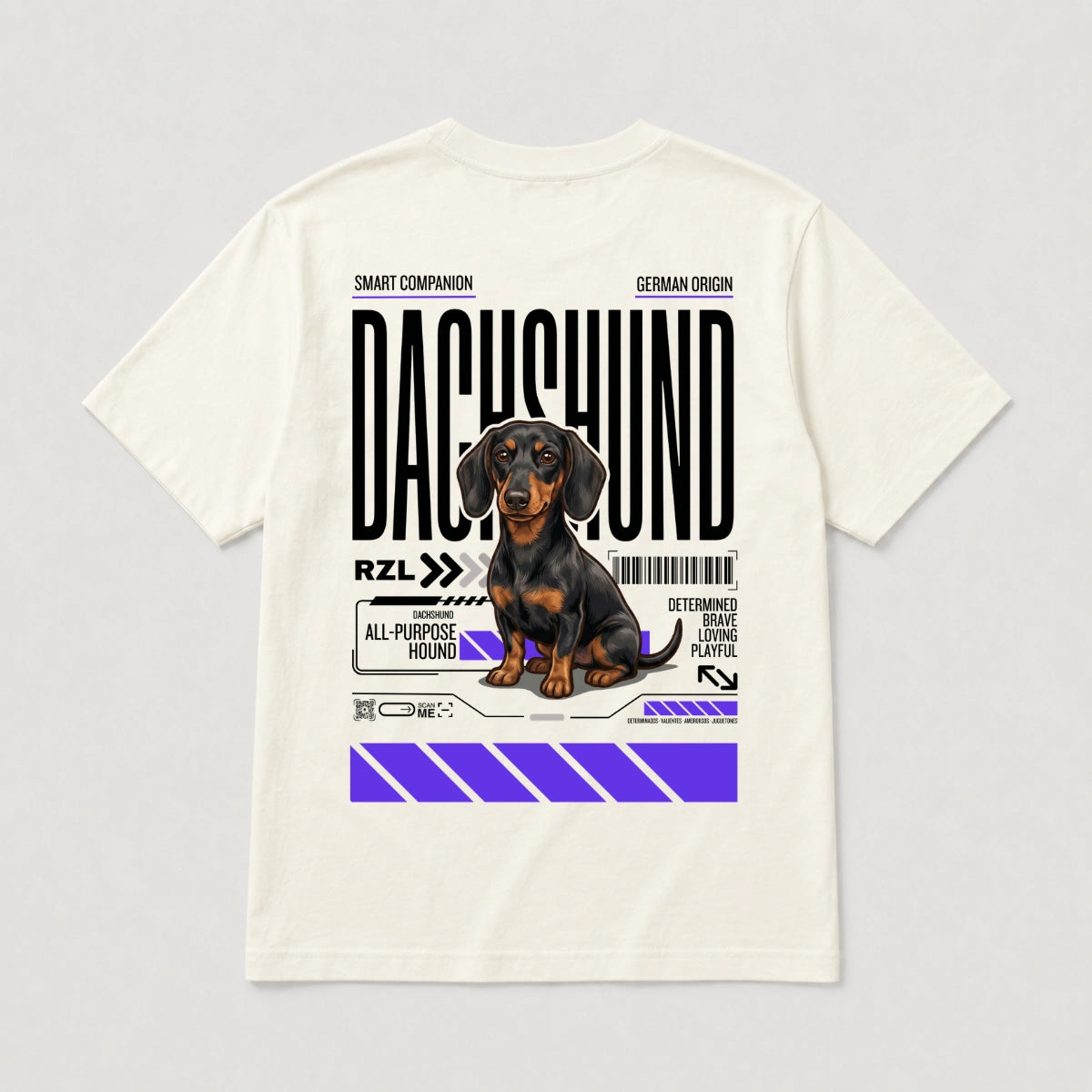 Camiseta Estampada Dachshund / Perro Salchicha - Regular de RazasLovers, transpirable, suave