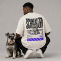 Camiseta Estampada Schnauzer - Oversize de RazasLovers, Blanco hueso, transpirable, suave