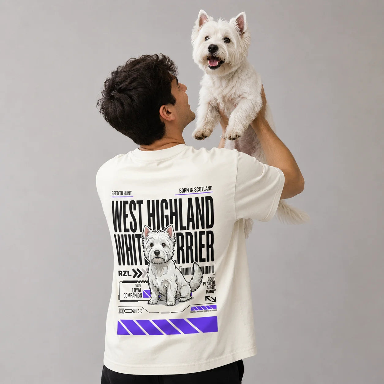 Camiseta Estampada Westy - Regular de RazasLovers, Blanco hueso, blanco, transpirable, suave