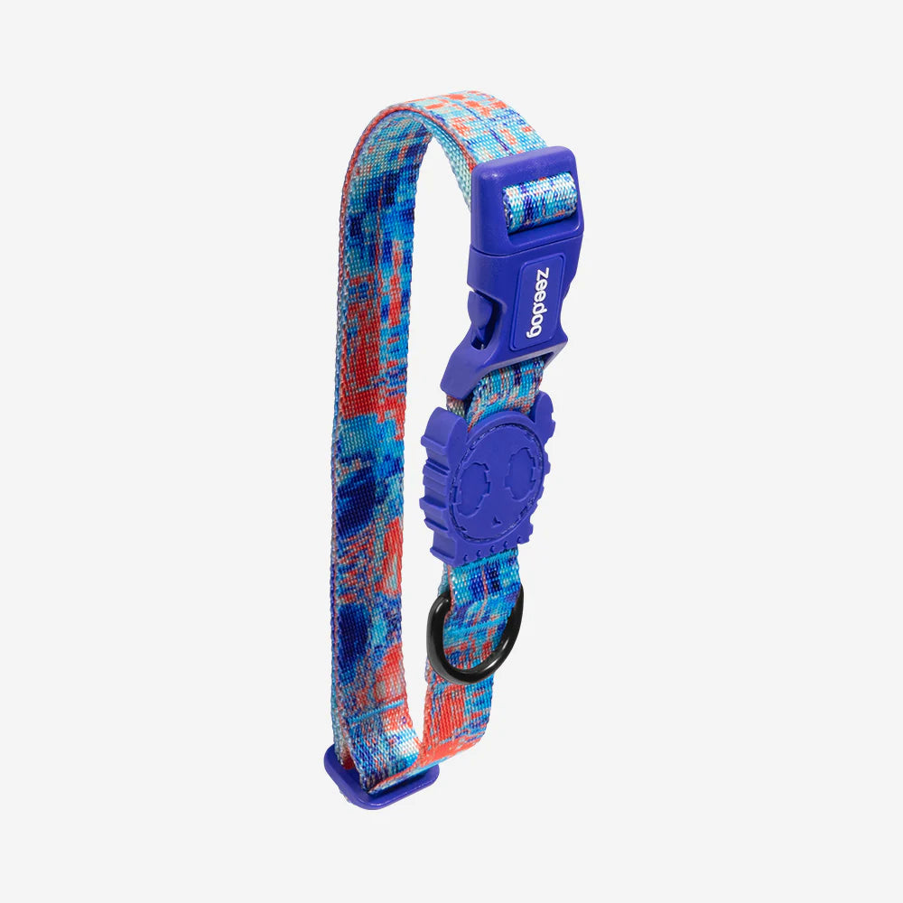 Collar para perros Error #404 de ZEEDOG, naranja, turquesa, azul, completamente ajustable, poliéster