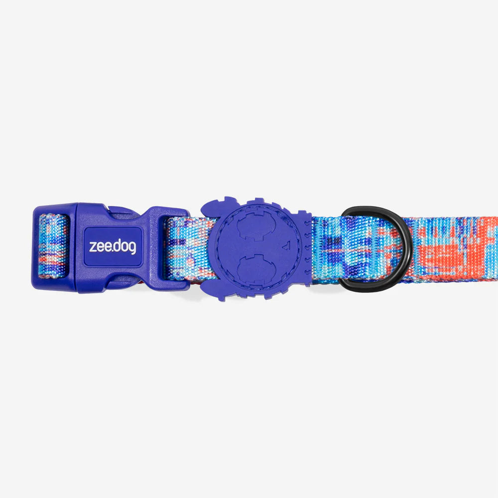 Collar para perros Error #404 de ZEEDOG, naranja, turquesa, azul, completamente ajustable, poliéster