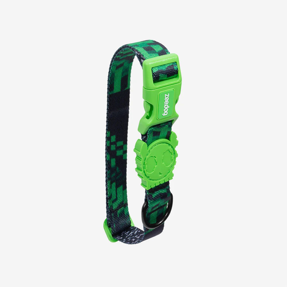 Collar para perros Error #410 de ZEEDOG, verde, negro, completamente ajustable, poliéster