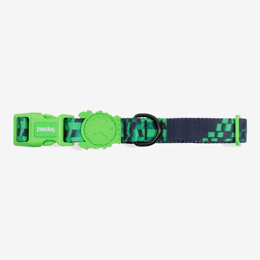Collar para perros Error #410 de ZEEDOG, verde, negro, completamente ajustable, poliéster