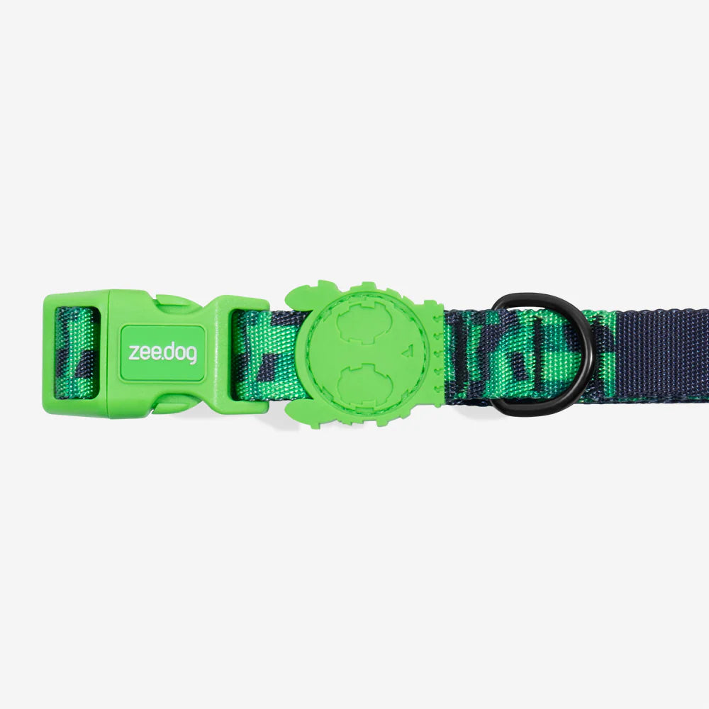 Collar para perros Error #410 de ZEEDOG, verde, negro, completamente ajustable, poliéster
