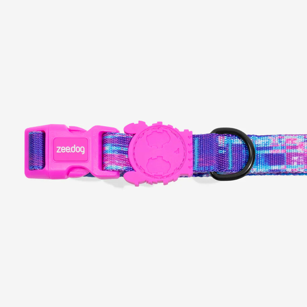 Collar para perros Error #502 de ZEEDOG, azul, rosa, morado, completamente ajustable, poliéster