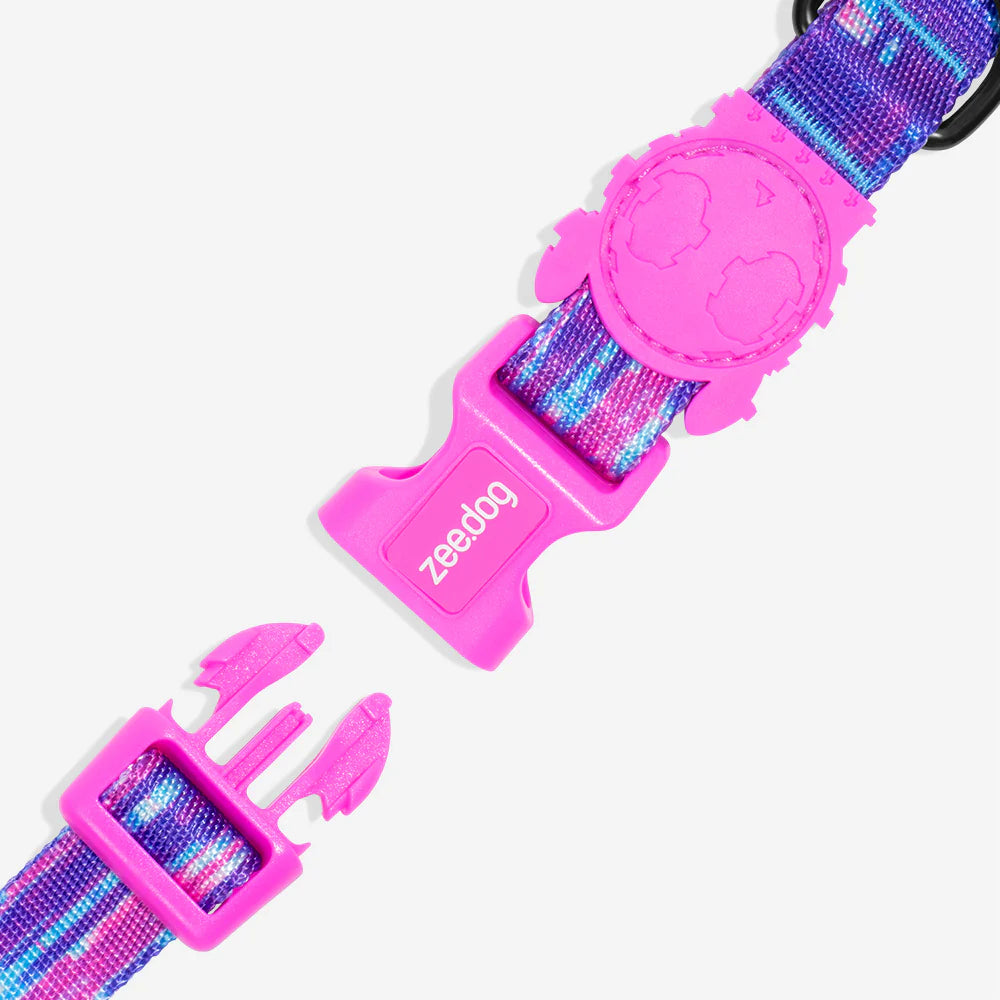 Collar para perros Error #502 de ZEEDOG, azul, rosa, morado, completamente ajustable, poliéster