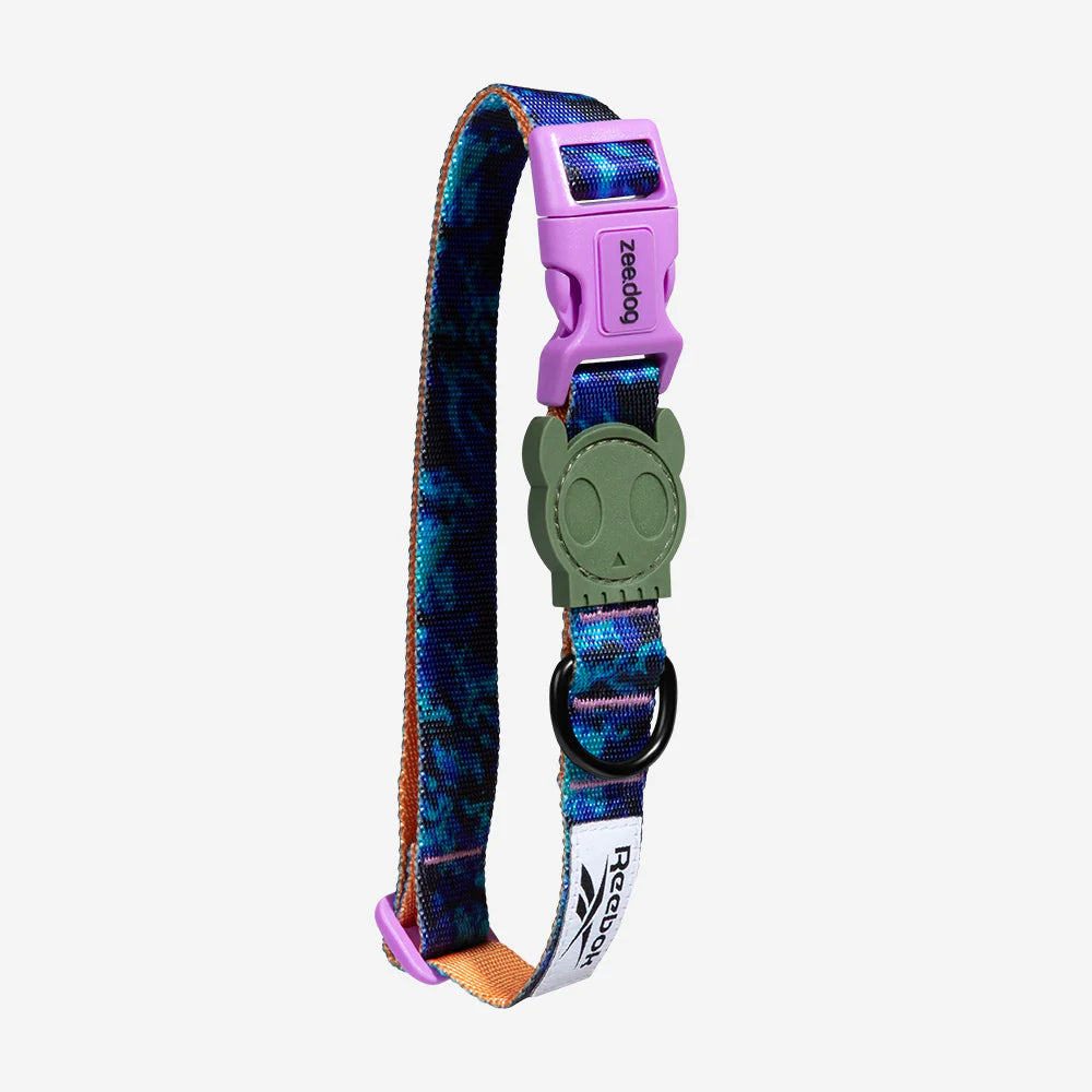 Collar para perros Trekk Reebok x Zee.Dog de ZEEDOG, azul, verde, morado, completamente ajustable