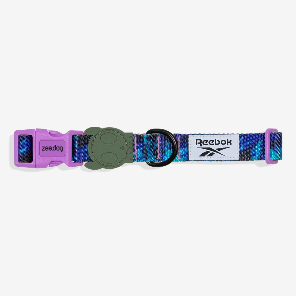 Collar para perros Trekk Reebok x Zee.Dog de ZEEDOG, azul, verde, morado, completamente ajustable