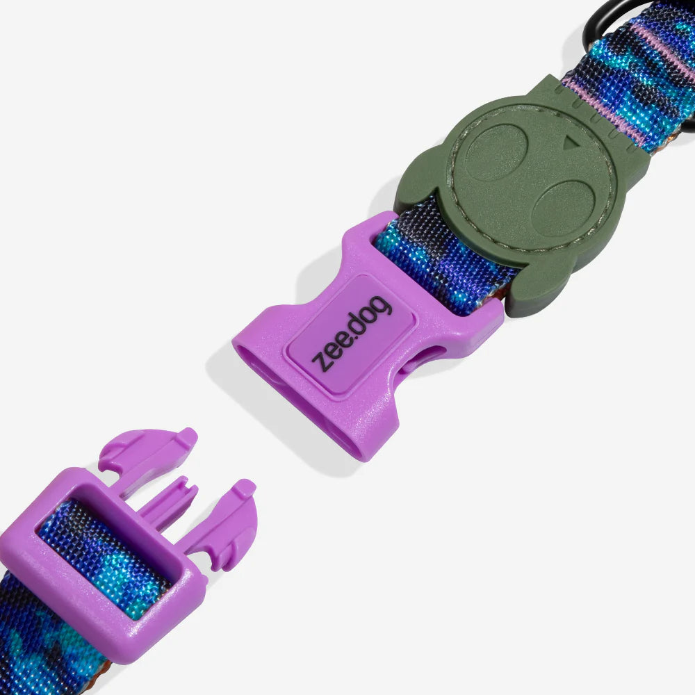 Collar para perros Trekk Reebok x Zee.Dog de ZEEDOG, azul, verde, morado, completamente ajustable