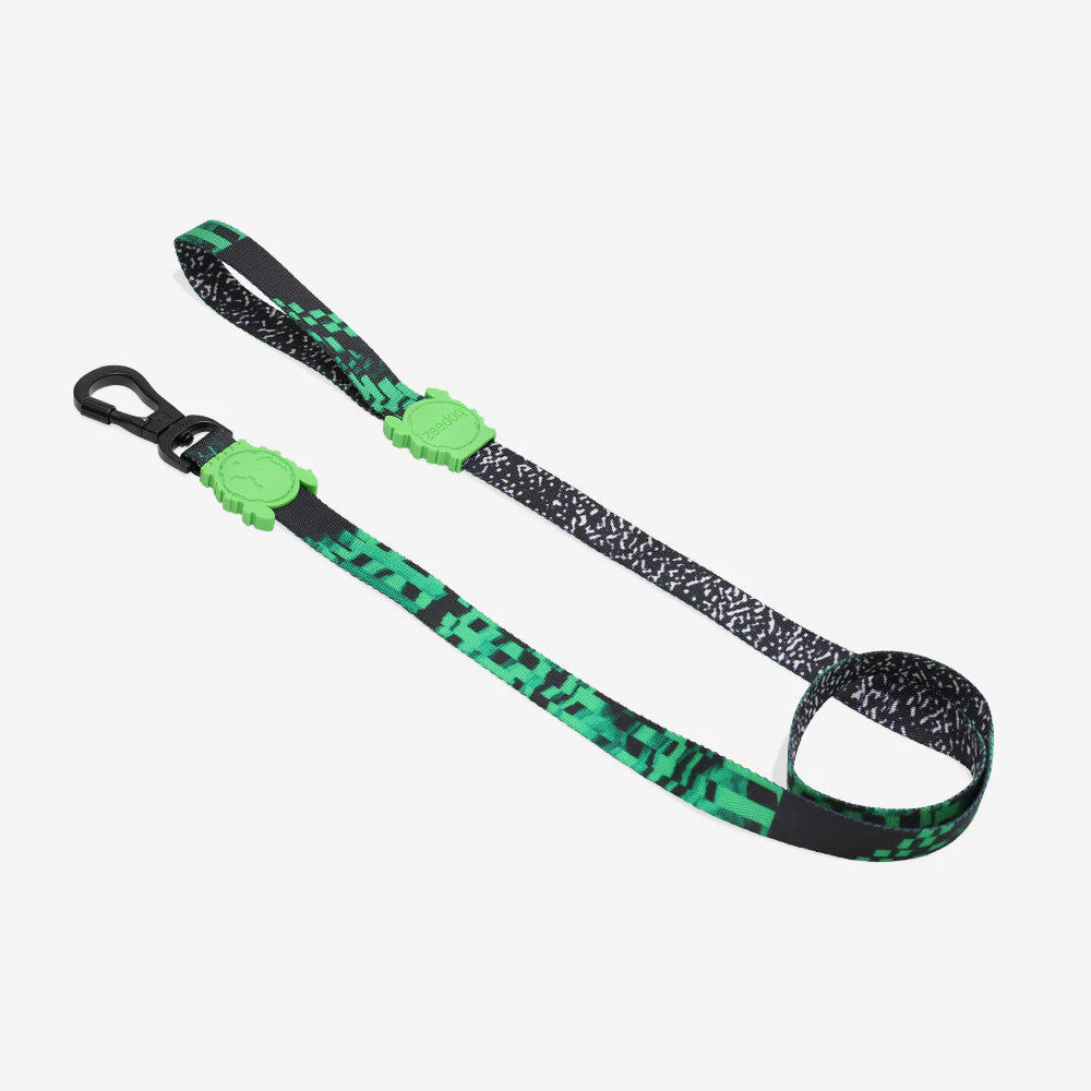 Collar para perros Error #410 de ZEEDOG, verde, negro, poliéster, suave