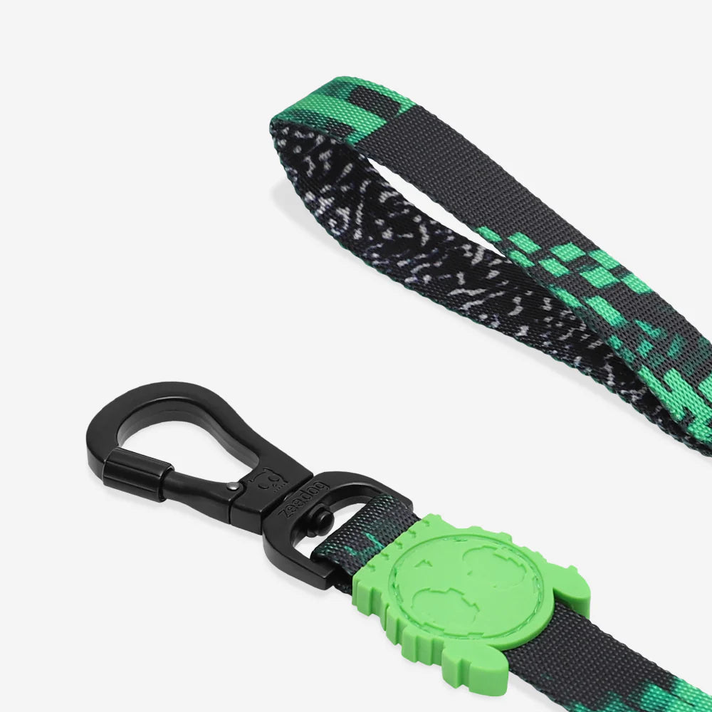 Collar para perros Error #410 de ZEEDOG, verde, negro, poliéster, suave