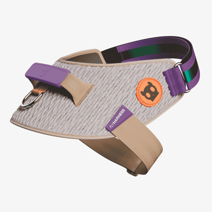 Flyharness ACG - Arnés para perros de ZEEDOG, arcoíris, naranja, azul, reflectante, acolchado