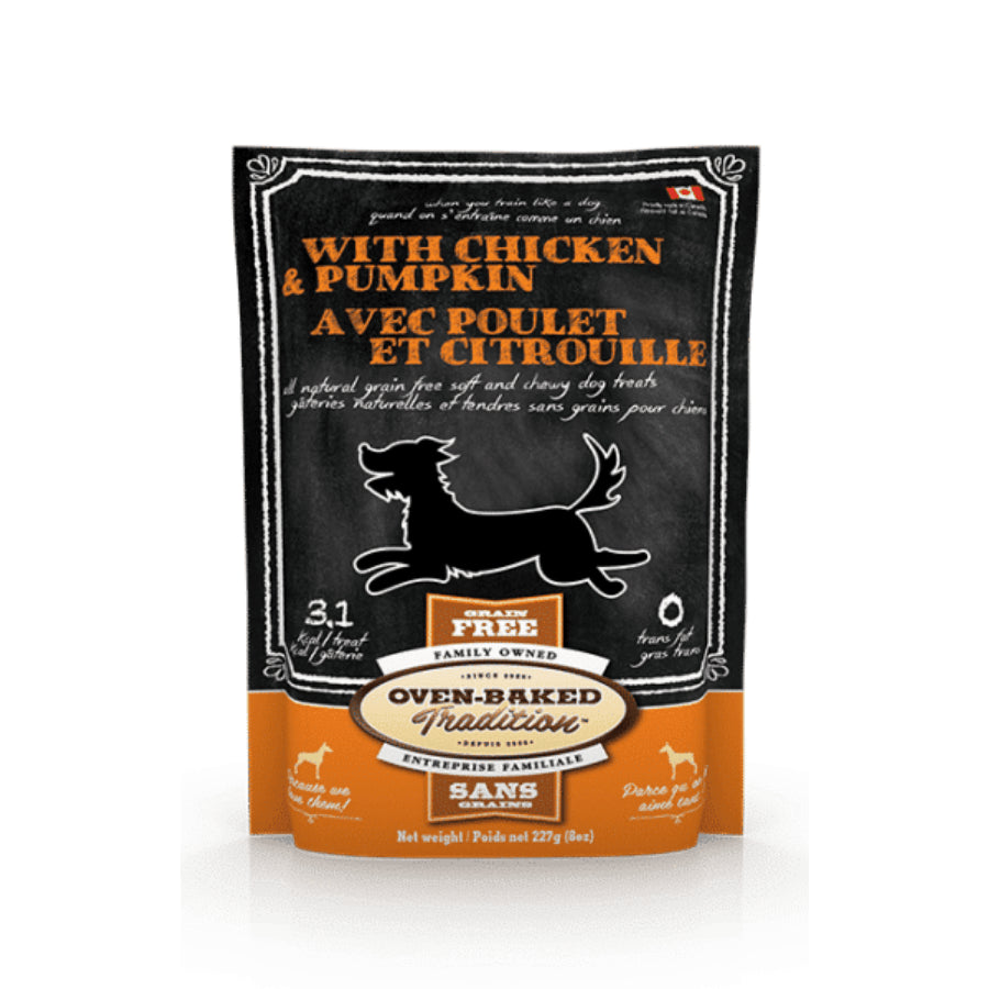Snack para perro Oven Baked Tradition Pollo & Calabaza🍗🎃 Libre de granos